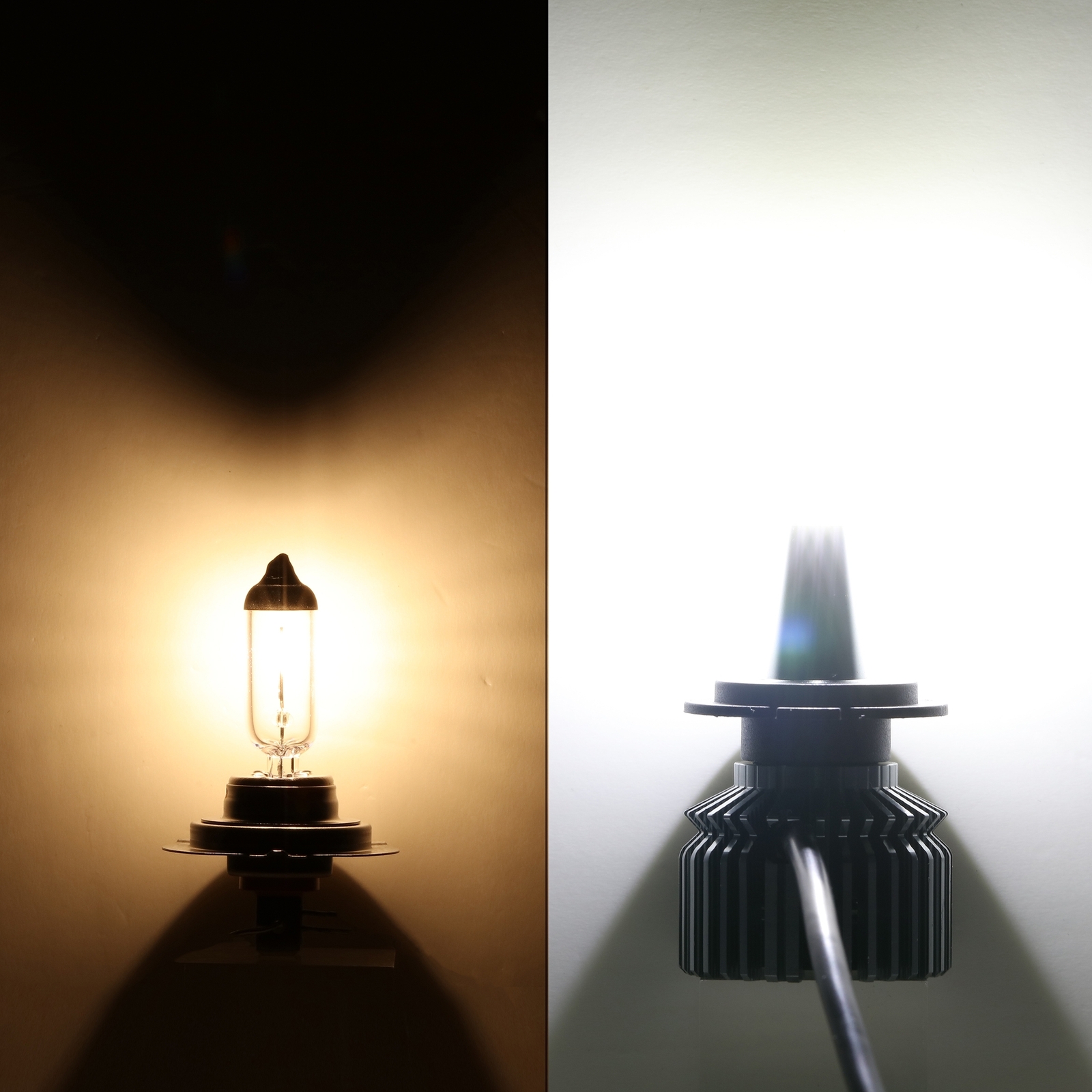 8-Sides H7 LED Headlight Bulb Kits 360° Low Beam White Super Bright 6500K 2400W