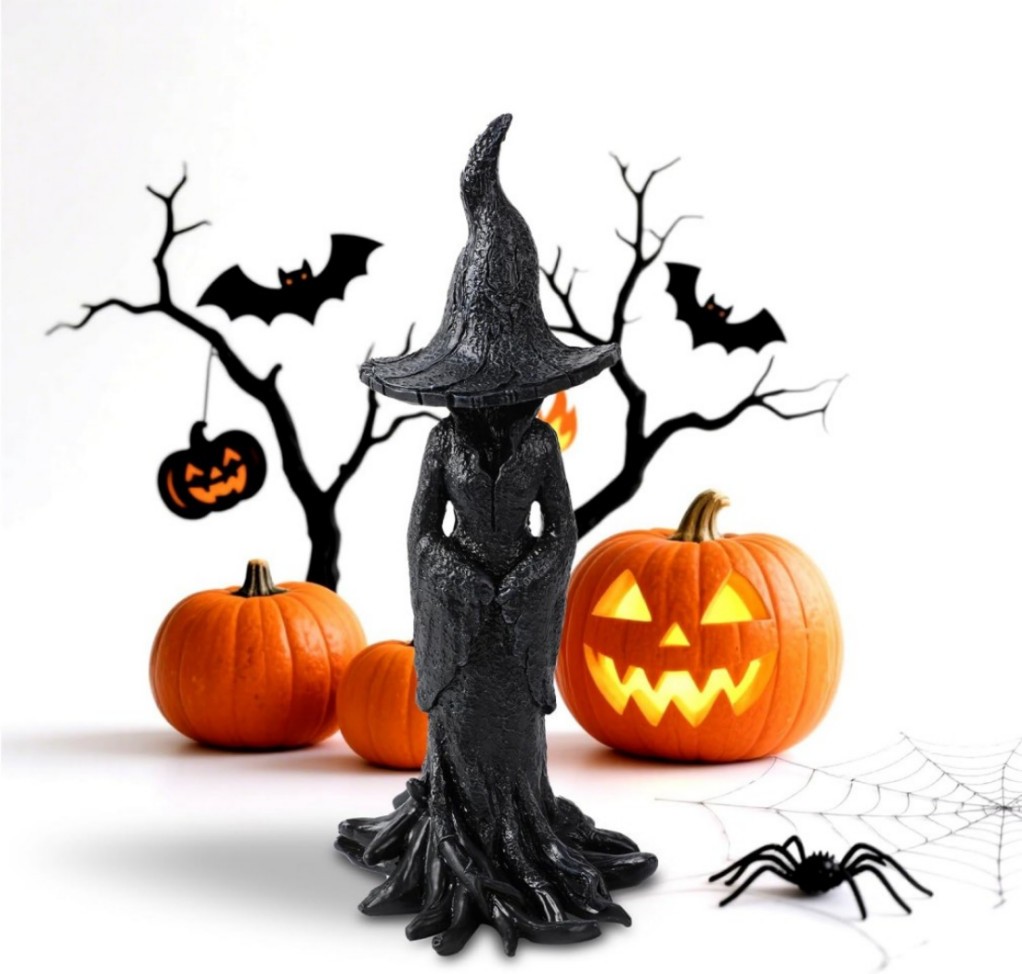 1 Pack Cracker Barrel Tree Witch Statue 2025 30 cm Halloween Decor - New in Box