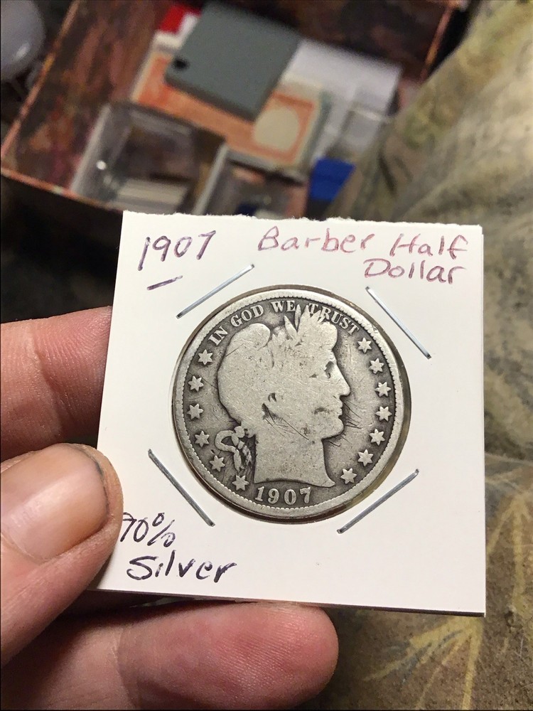 1907 Barber Half Dollar,,90%silver