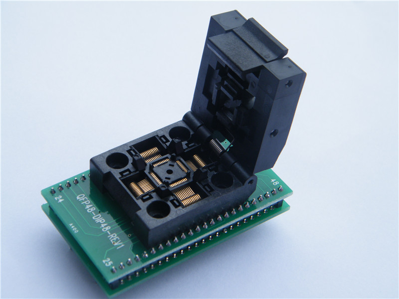 LQFP48 TQFP48 QFP48 to DIP 7x7 mm 0.5Pitch IC Socket Program Programming Adapter