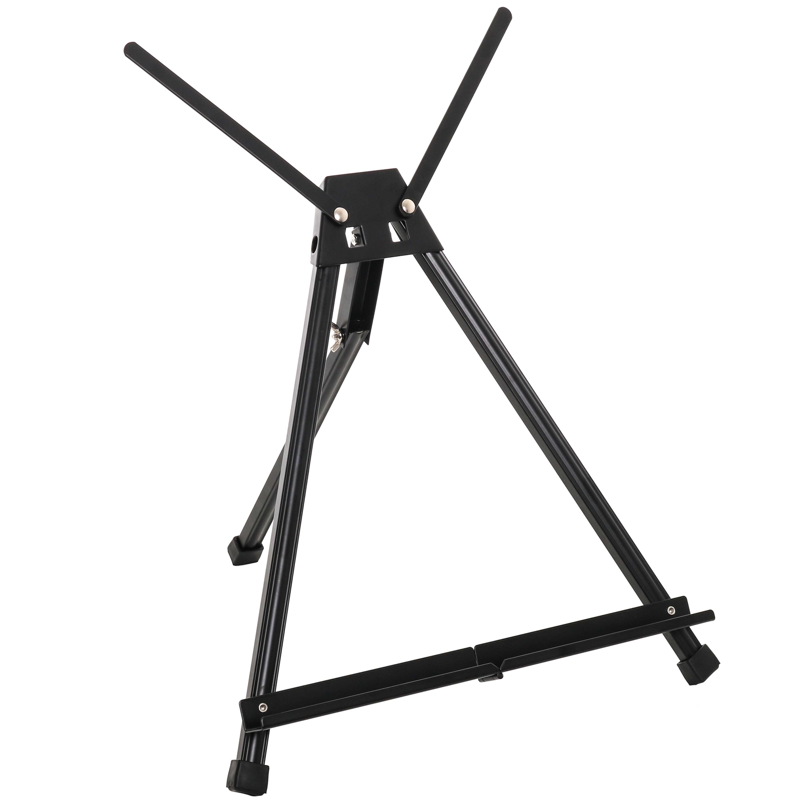 15" to 21" Black Aluminum Tabletop Display Easel with Arms, Artist Tripod Stand