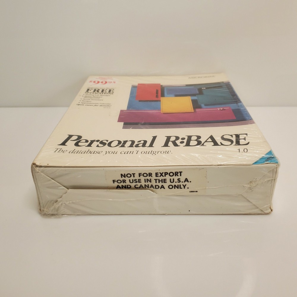 Vintage Microrim Personal R:BASE 1.0 Computer Database 1990 NIP HTF