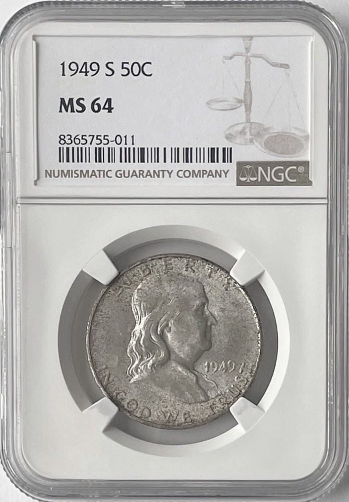 1949 S Franklin Half Dollar NGC MS64