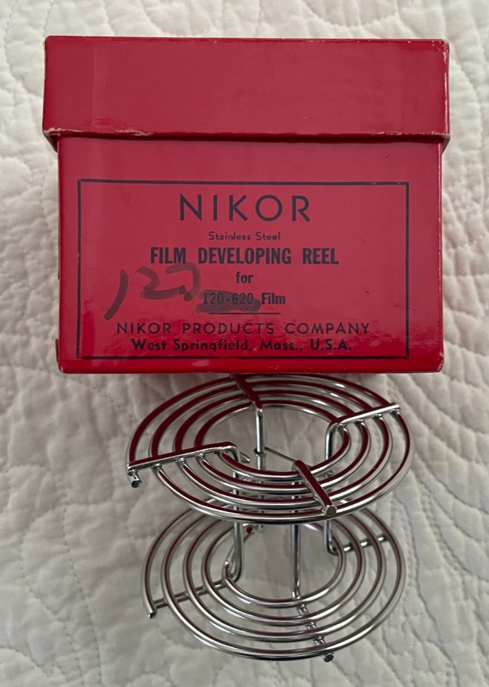 3 Developing tanks, 2 Nikor, Yankee Clipper. Reels, boxes, instructions, viewer