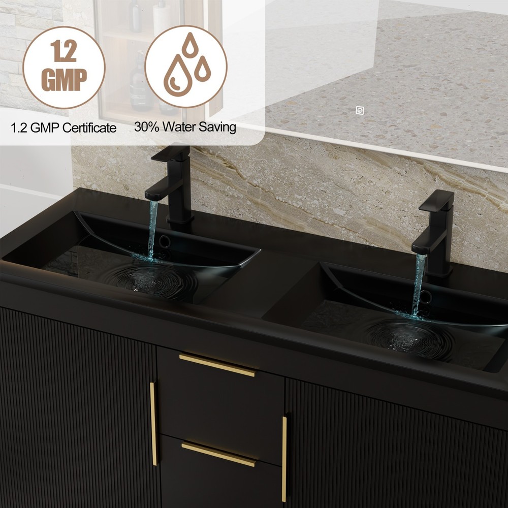 48" Double Sink Vanity Top Undermount Bathroom Sink