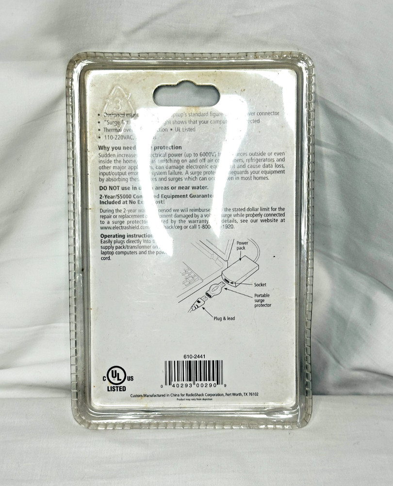 LAPTOP COMPUTER SURGE PROTECTOR - RADIOSHACK-(61-2441 )