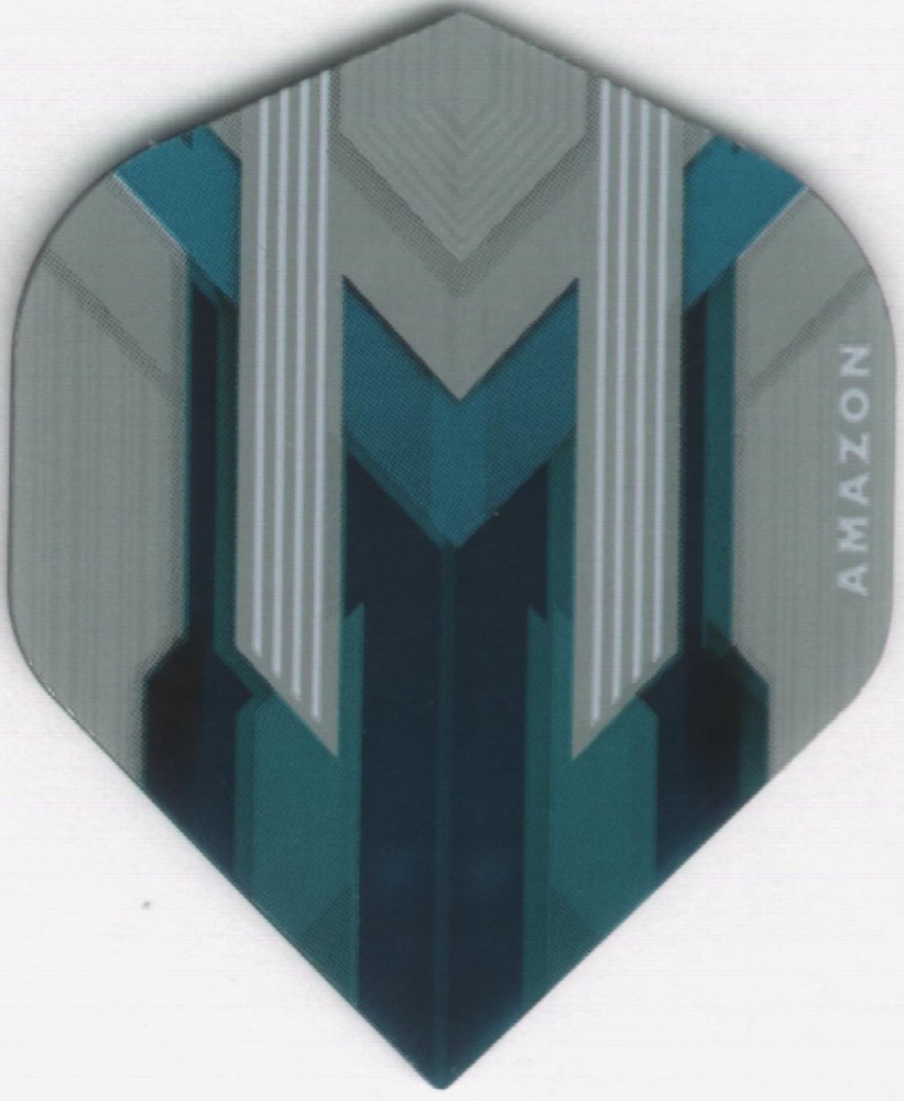 AMAZON Silver/Teal Dart Flights: 3 per set