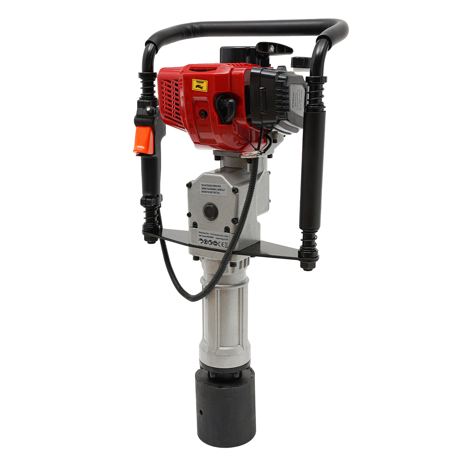 52CC 2.3HP Gas Powered T Post Driver Fence Pile Driver Pounder Toolkit w/3 Heads