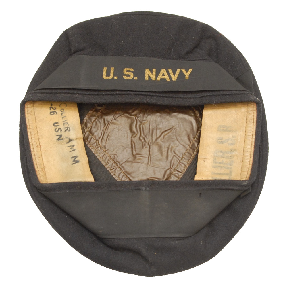ID'd WWII U.S. NAVY CRACKER JACK UNIFORM, HAT, BELT, DOG TAG, PHOTO'S, CARDS