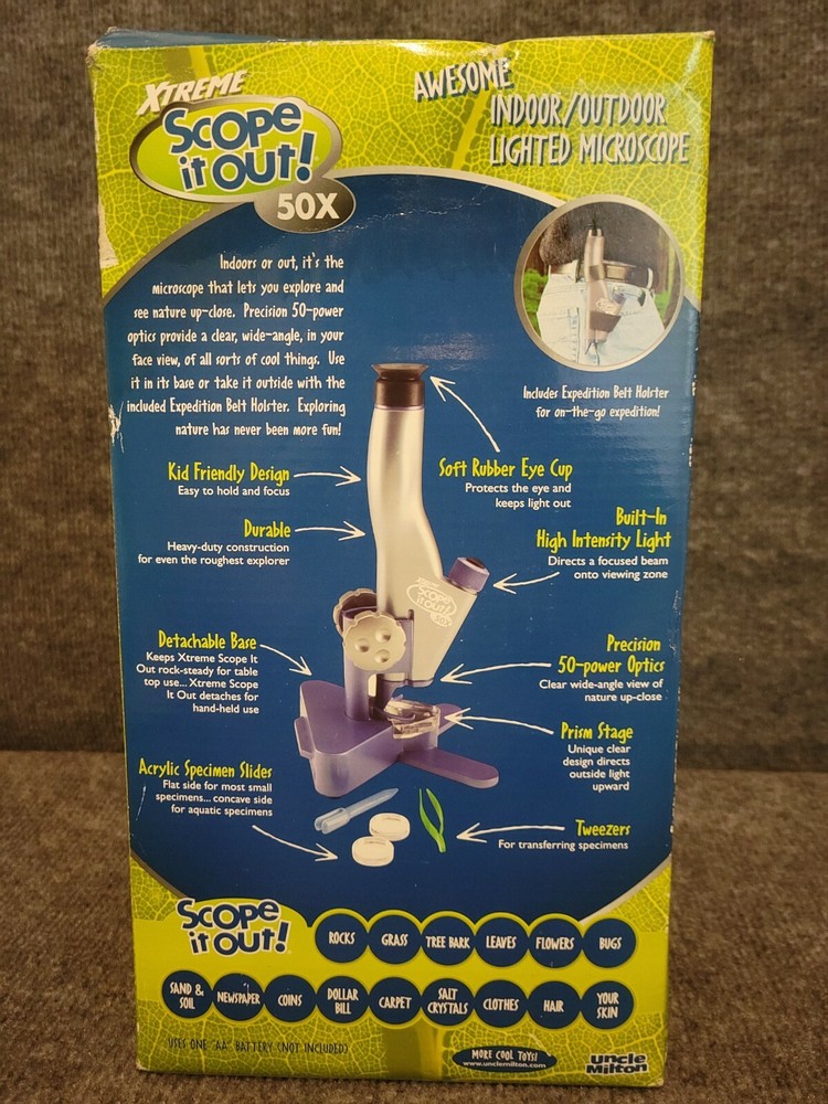 Uncle Milton XTREME SCOPE IT OUT 50X Microscope