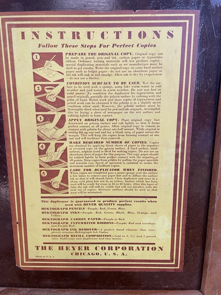 Antique Heyer Quality Duplicator