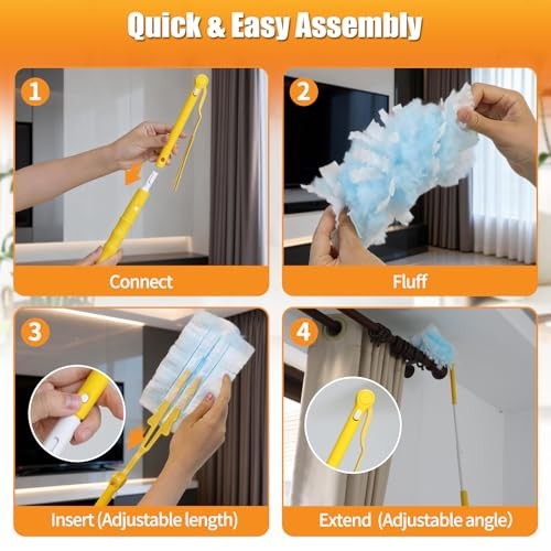 Count Dusters Refills Compatible with Swiffer Duster, 180° Disposable Multi 40