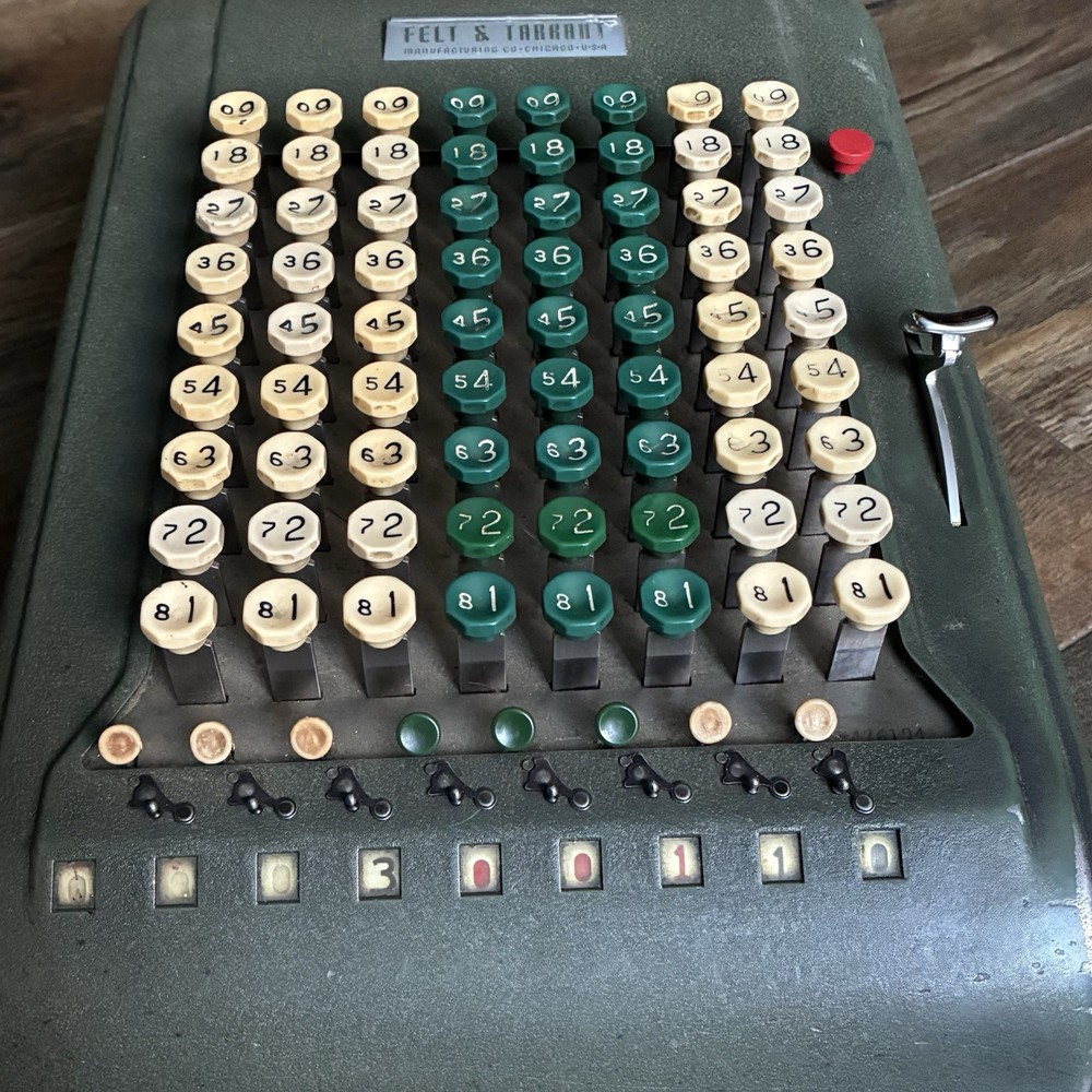 Vintage Felt & Tarrant Calculating / Adding Machine COMPTOMETER 1930s/40s Green
