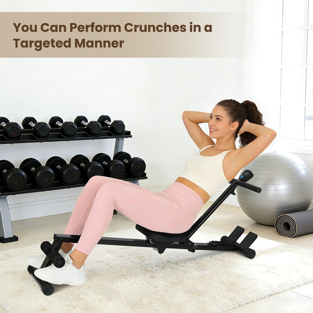 Rowing Machine for Home Use, Compact Rower Machine with LCD Display, 276 LB C...