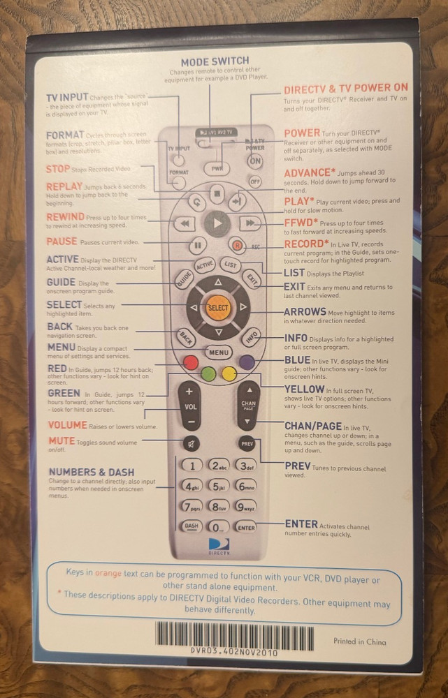 DirecTV Direct TV+Plus DVR Receivers User Guide