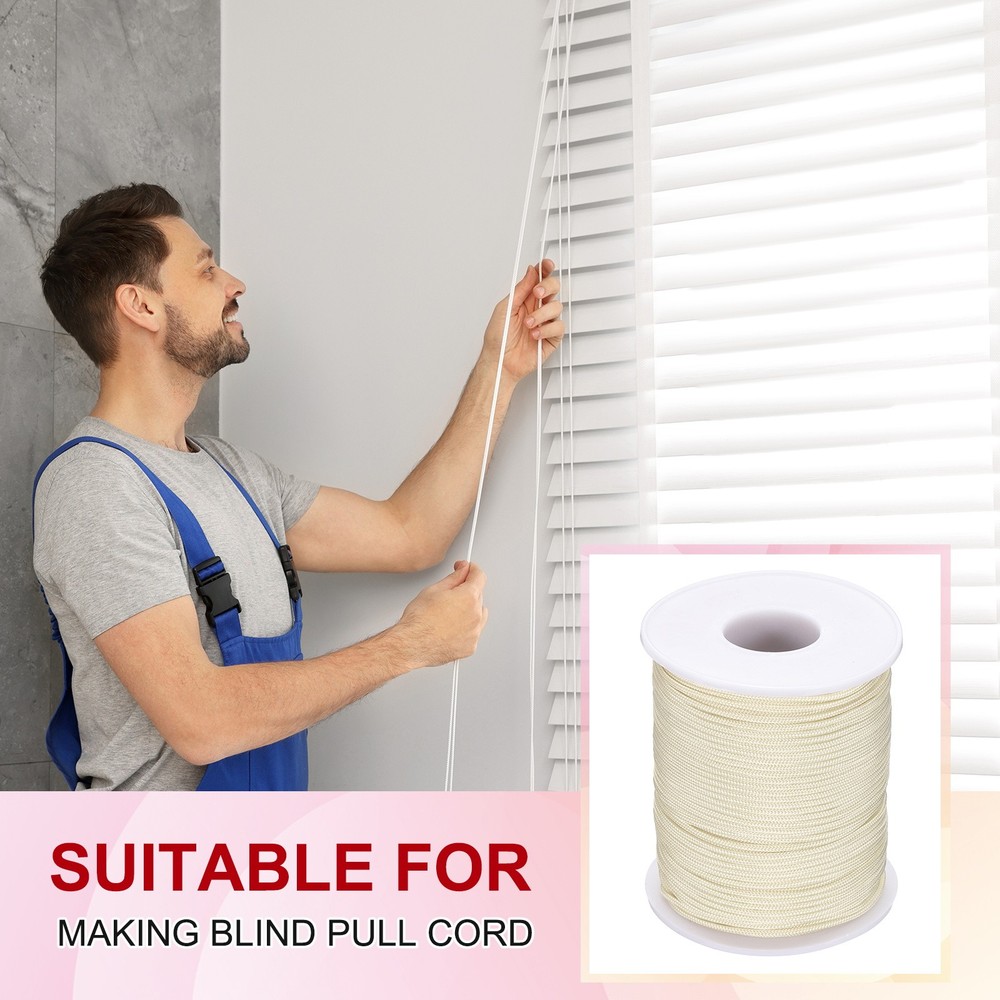 1.5mm 55 Yards Nylon String Bracelet String Braided Nylon Thread White