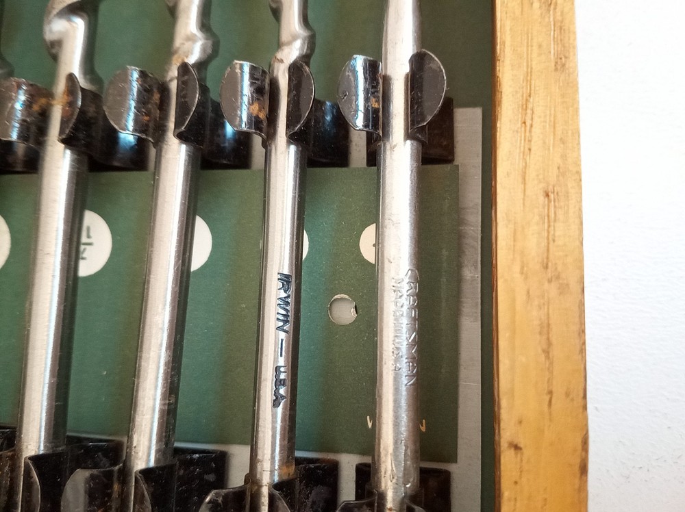 Vintage Irwin drill brace bits never used + paperwork & case