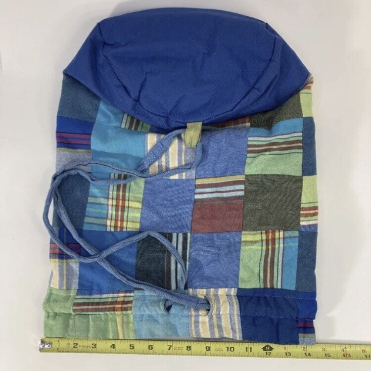 One-Way Kikoy Patchwork Drawstring Backpack Cinch Sack Waterproof Handmade
