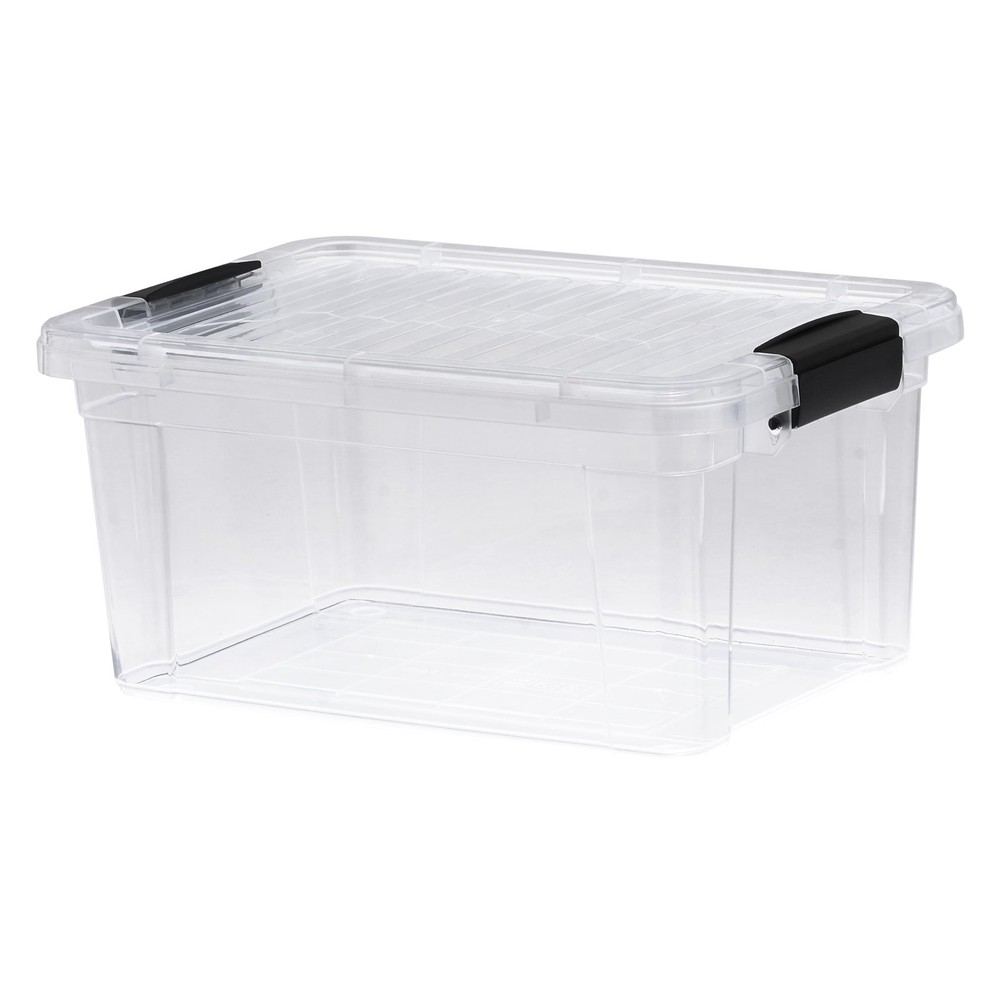 Superio Stackable Clear Storage Bin 12x8.25x5.75 Durable Organizing Solution