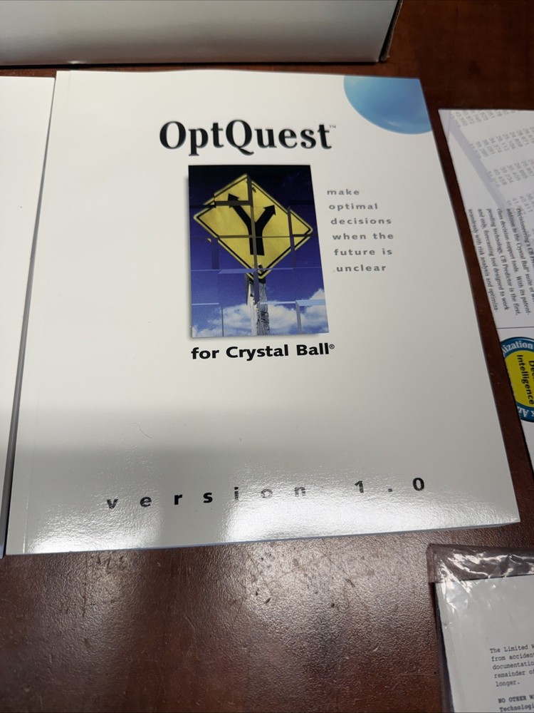 Decisioneering Crystal Ball Software Windows Version 4.0g Tutorials CD Books