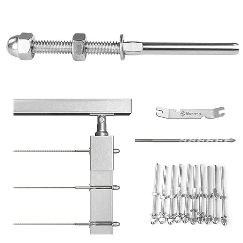 Pack 1/8" Cable Railing Hardware Kit Hand Swage Threaded For 2"x2" Post 10