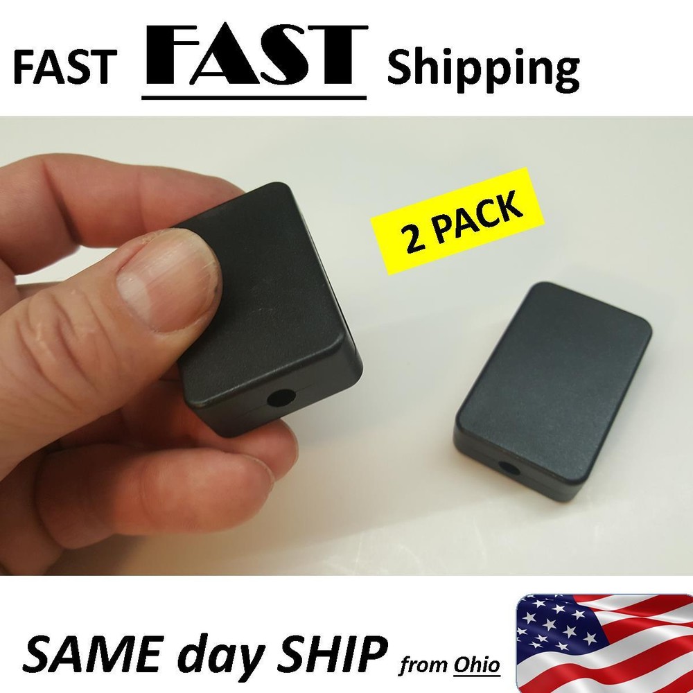 2 PACK ---  Small Black Plastic Electric Project Junction Box 55x35x15mm