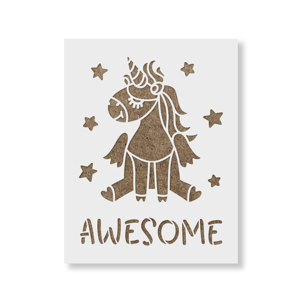 Unicorn Awesome Stencil - Durable & Reusable Mylar Stencils
