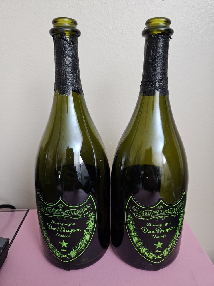 2 Dom Perignon Empty Bottle , 750 ML Dom Perignon Vintage Brut
