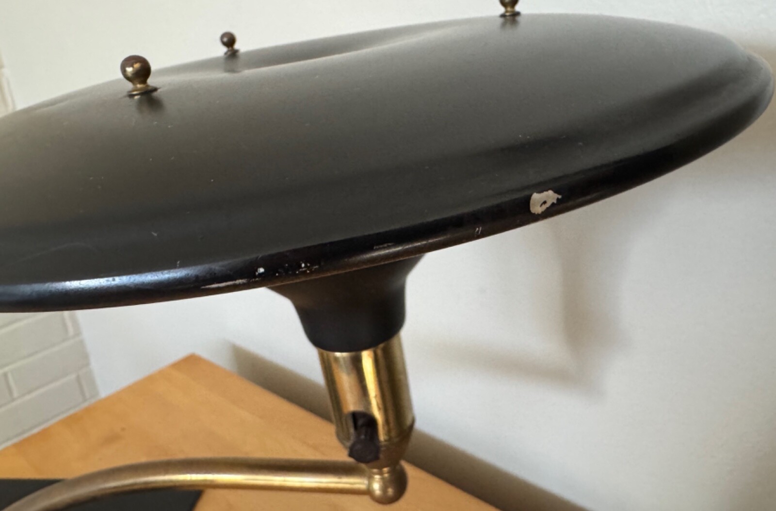 Vintage MCM Black Metal Wheeler Sight Light Cantilever Lamp Mid Century Modern