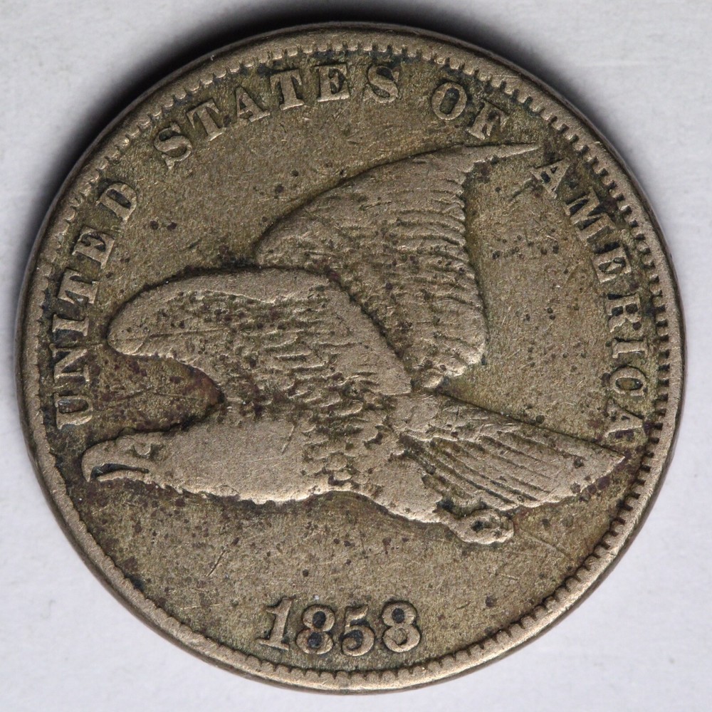 1858 S.L. Flying Eagle Cent Penny VF E357 ZYNN