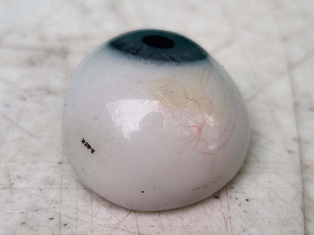 Antique Prosthetic Glass Eye Artificial Signed BENSON'S Optical Ocular Prothesis