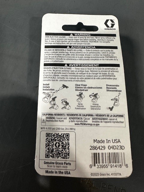 GRACO 286429 RAC 5 SWITCH TIP SPRAY CYLINDER