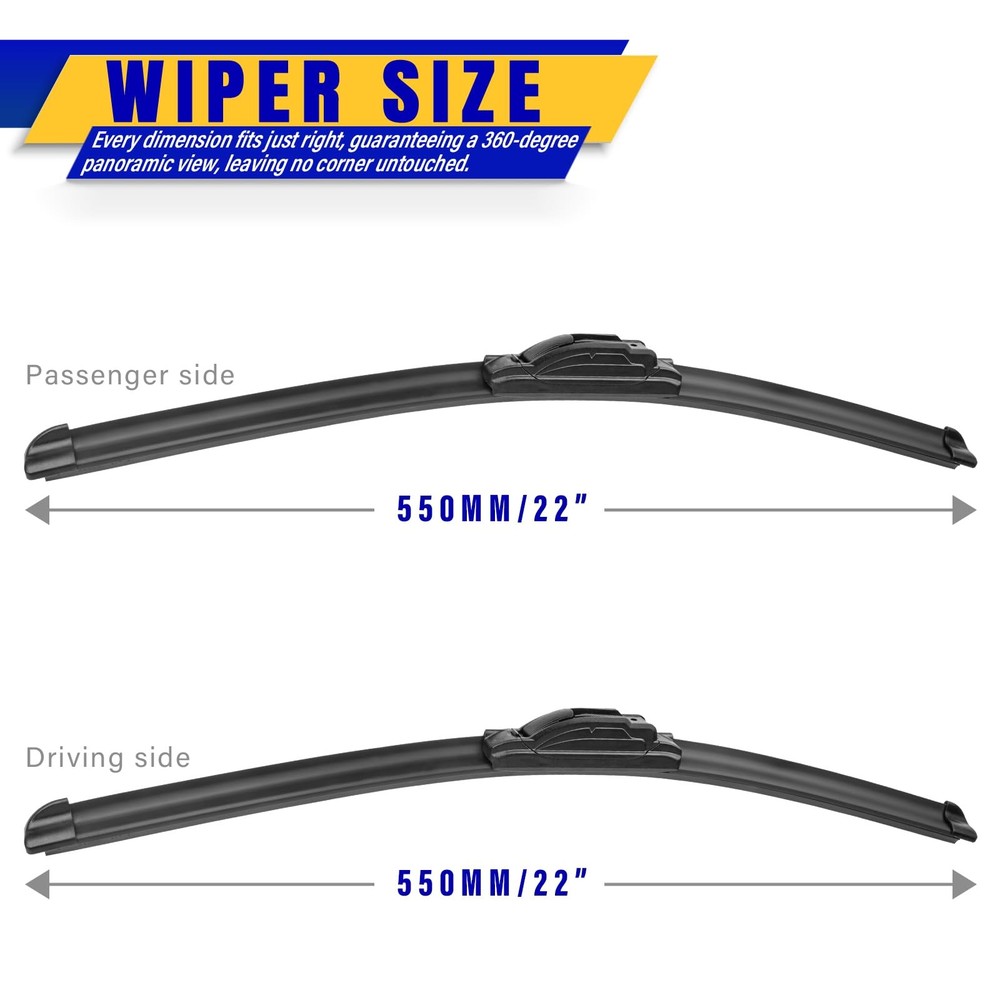 22" 22" Front Windshield Wiper blades Replacement for Dodge Ram 1500/2500/350...