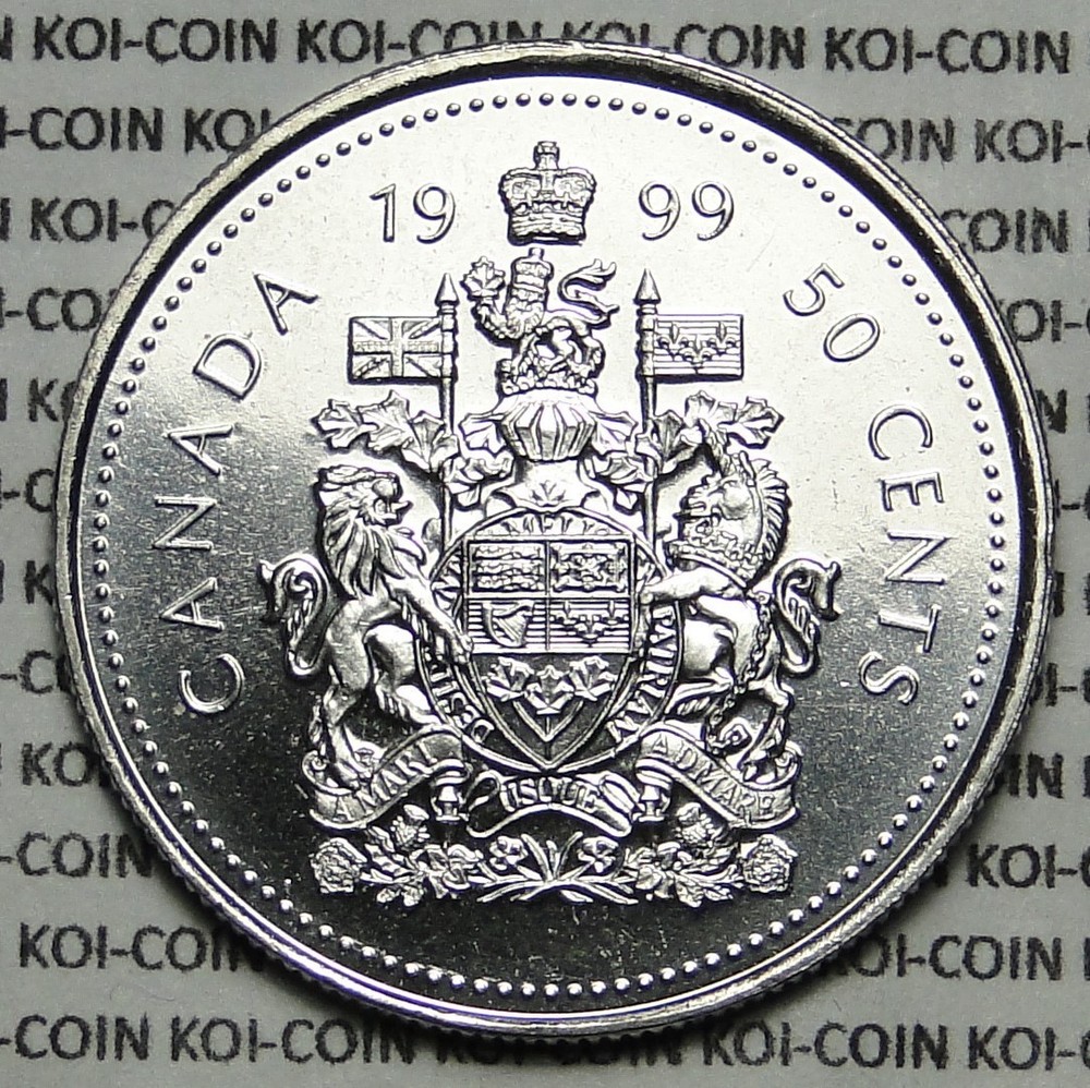 *ERROR*Strike through* BU UNC Canada 1999 50c 50 cent half dollar coin