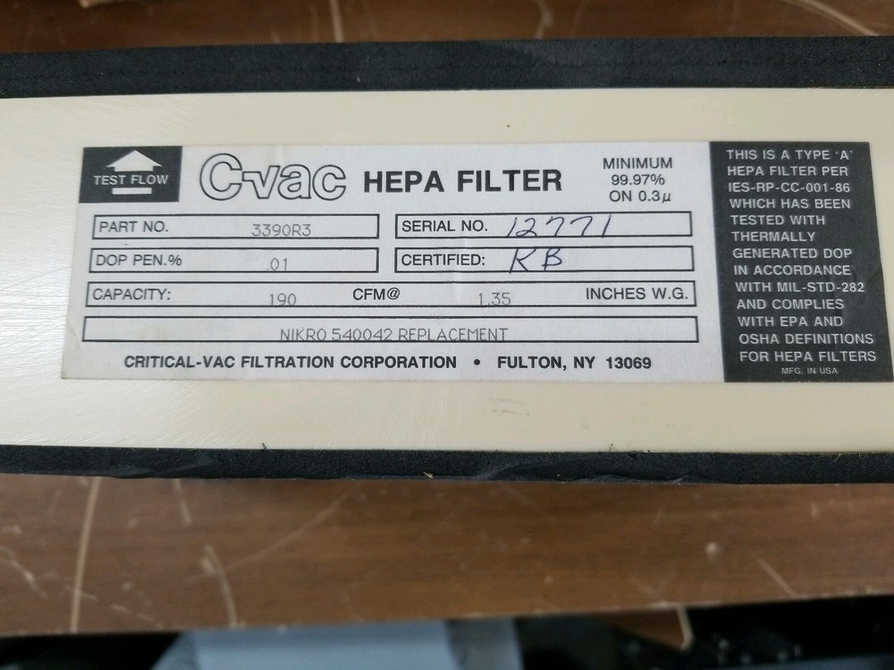C-Vac 3390R3 Replacement HEPA Filter
