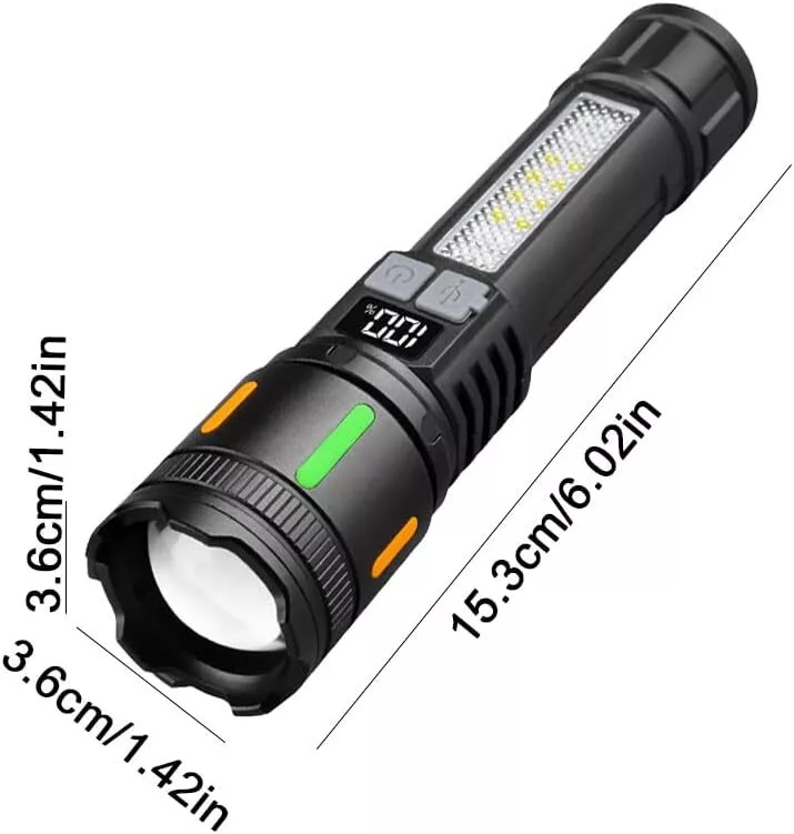 99000000 Lumens Super Bright LED Tactical Flashlight 2 x Rechargeable Work Light