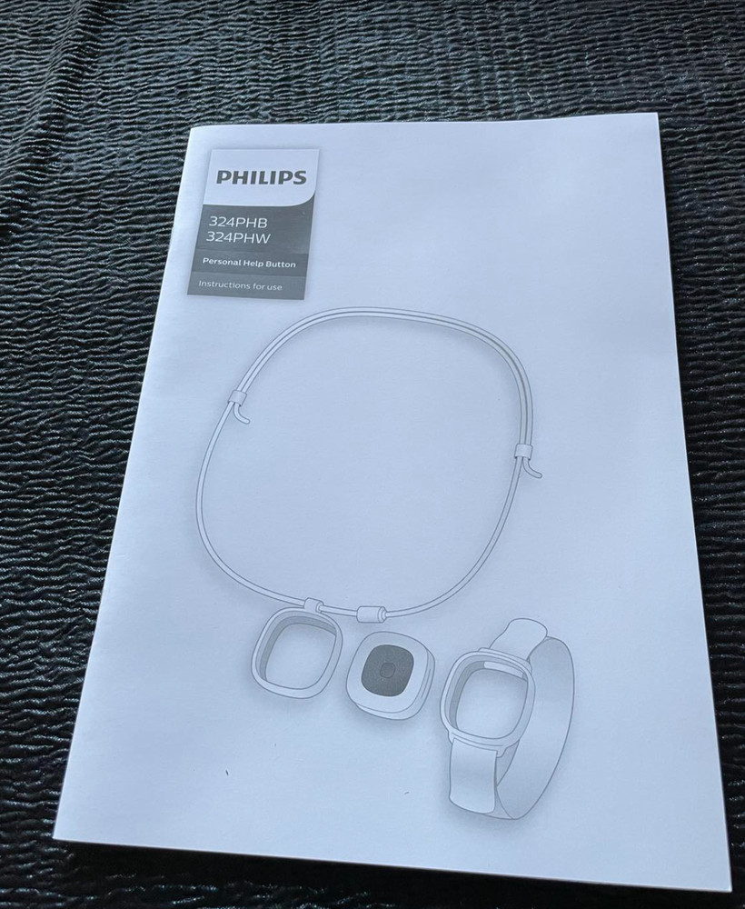 Manual ONLY Philips 324PHB 324PHW Personal Help Button Instructions Guide