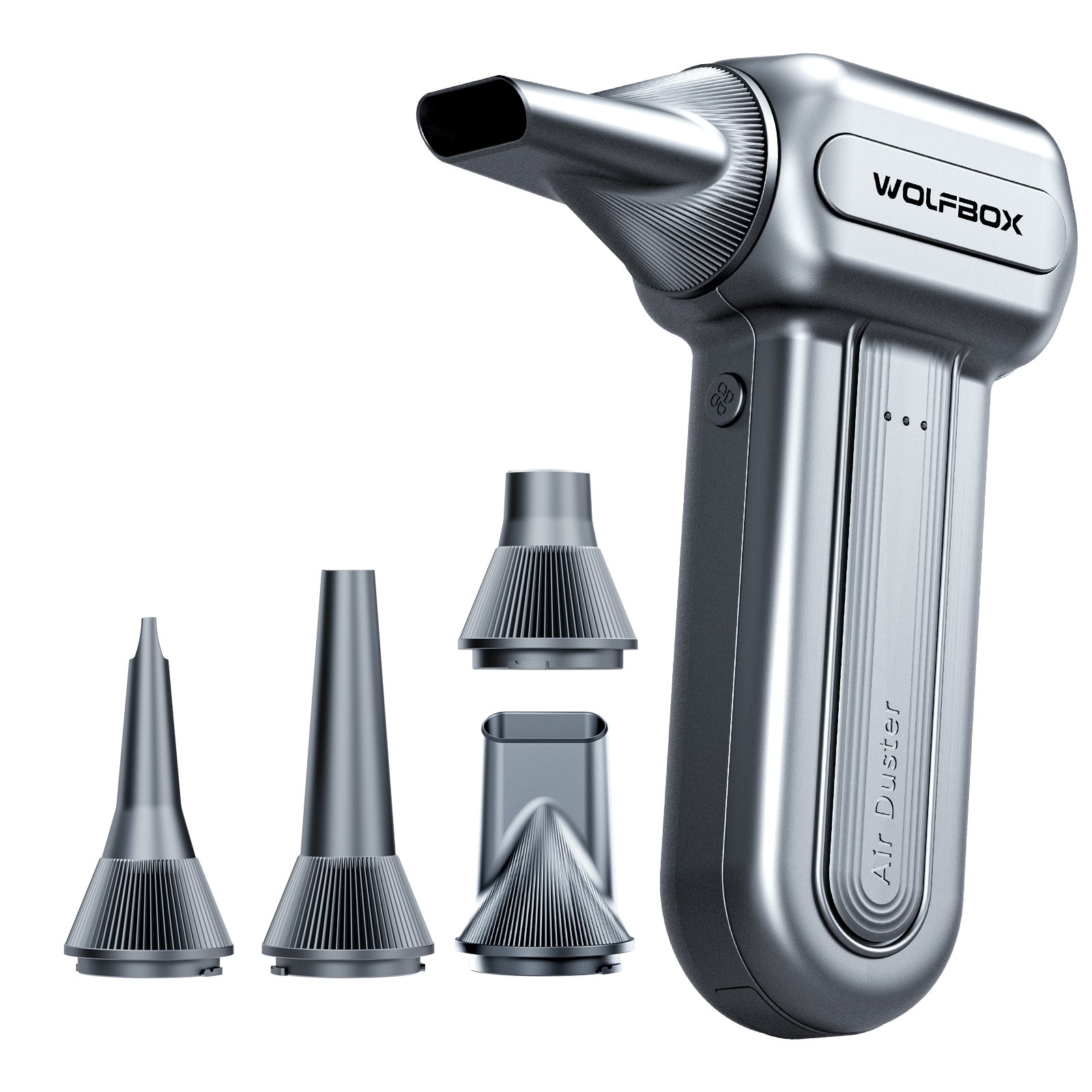 WOLFBOX DF60 110000RPM Compressed Air Duster 3-Speed w/ 5 Nozzles, Fast Charging