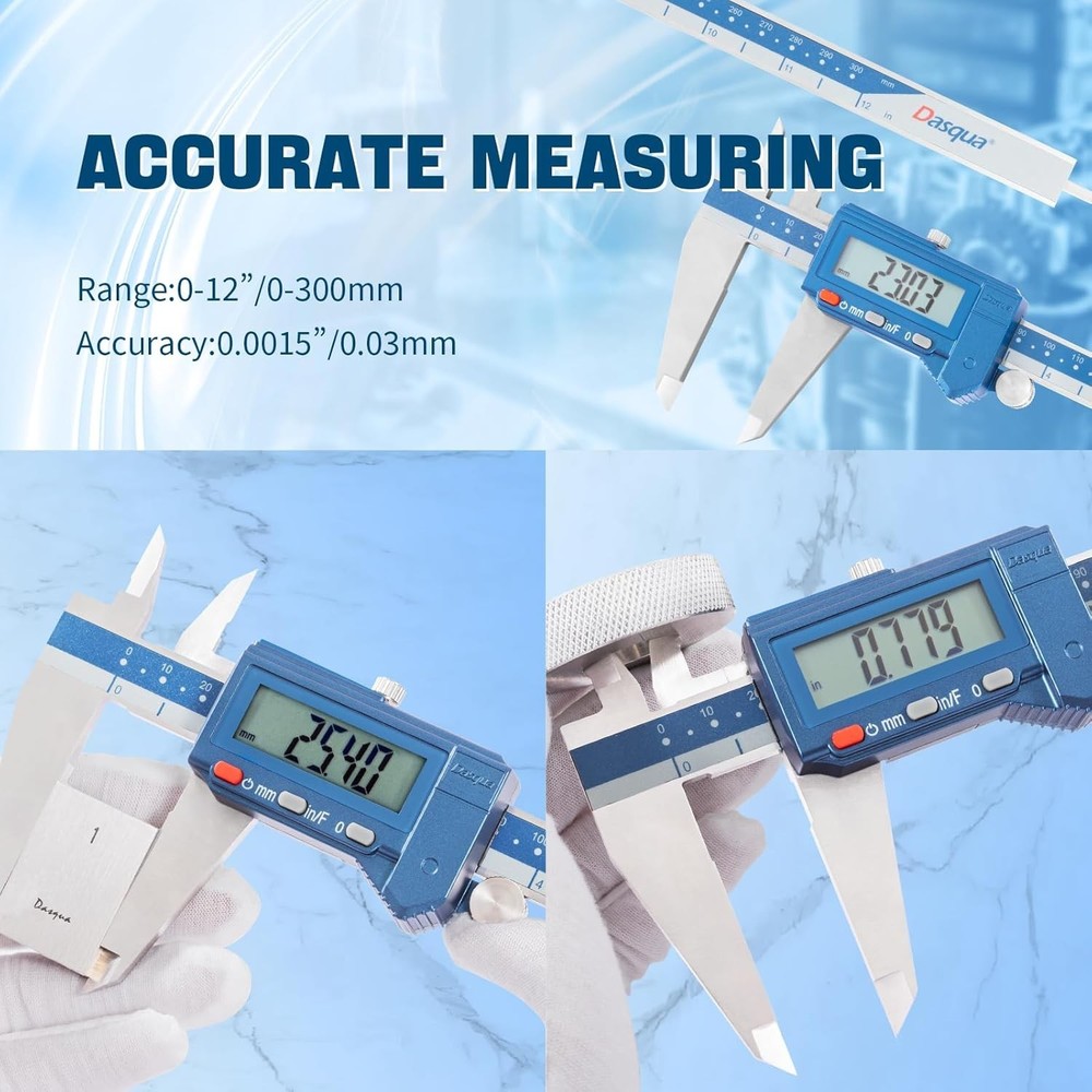 Precision Measuring Tool: 12" Digital Caliper with LCD Display and Storage Case