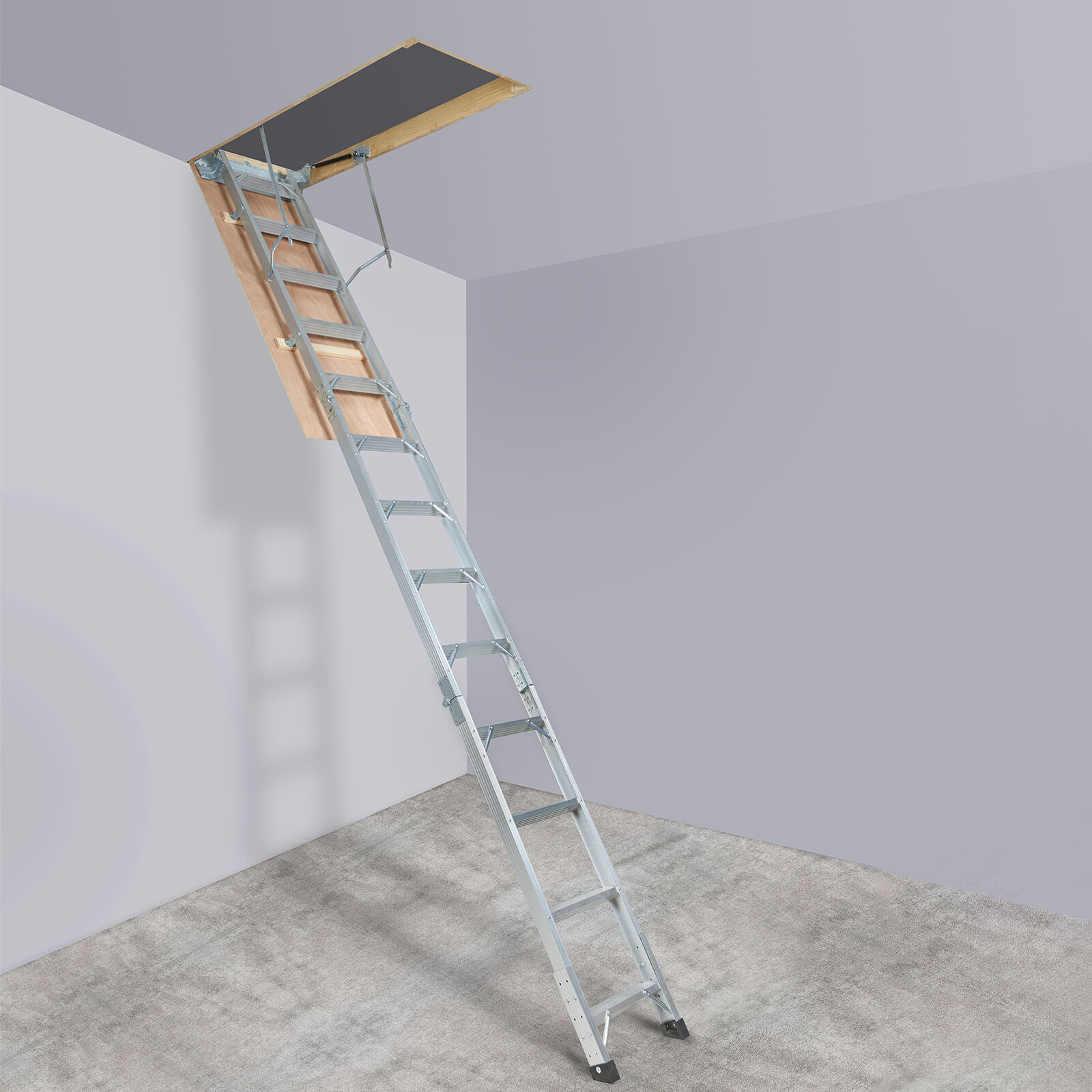 VEVOR Folding Attic Ladder Aluminum Adjustable Portable Loft Stairs Ceiling