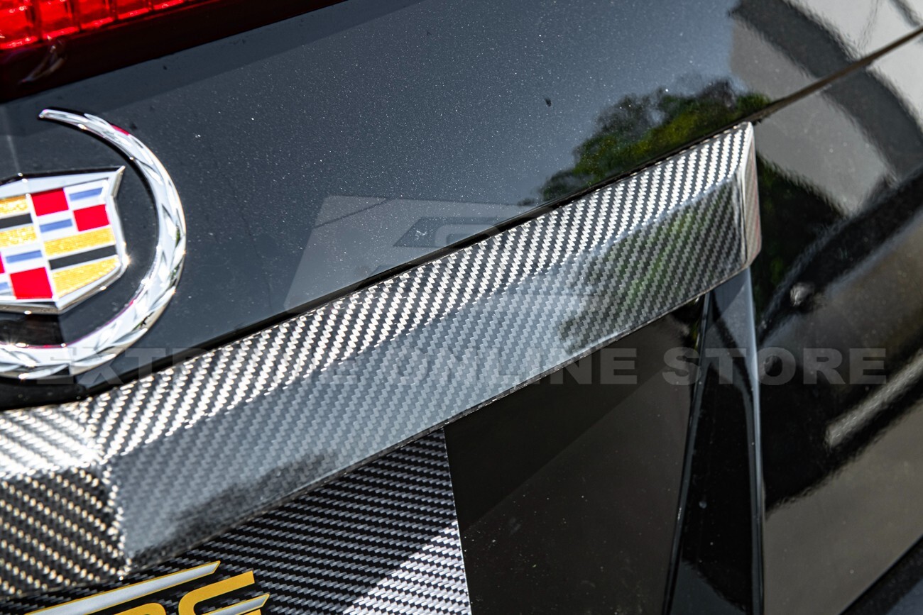 For 09-15 Cadillac CTS-V Coupe CARBON FIBER Rear Deck Lid Applique Trunk Insert