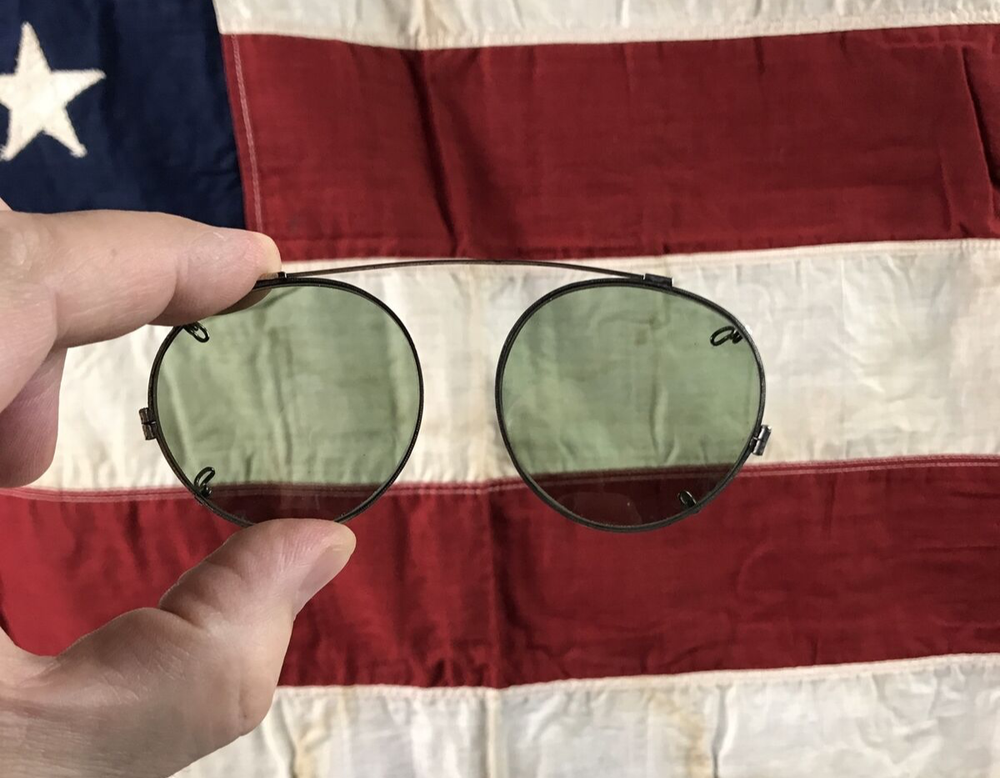 WWII US Army USMC USN Sunglasses Clip On Type made by MO