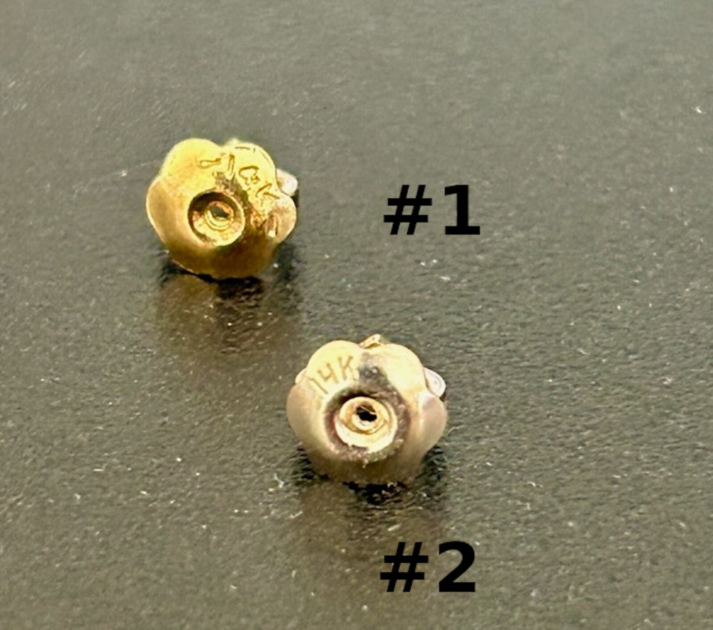 14KY GOLD THREADED EARRING BACKS/ singles