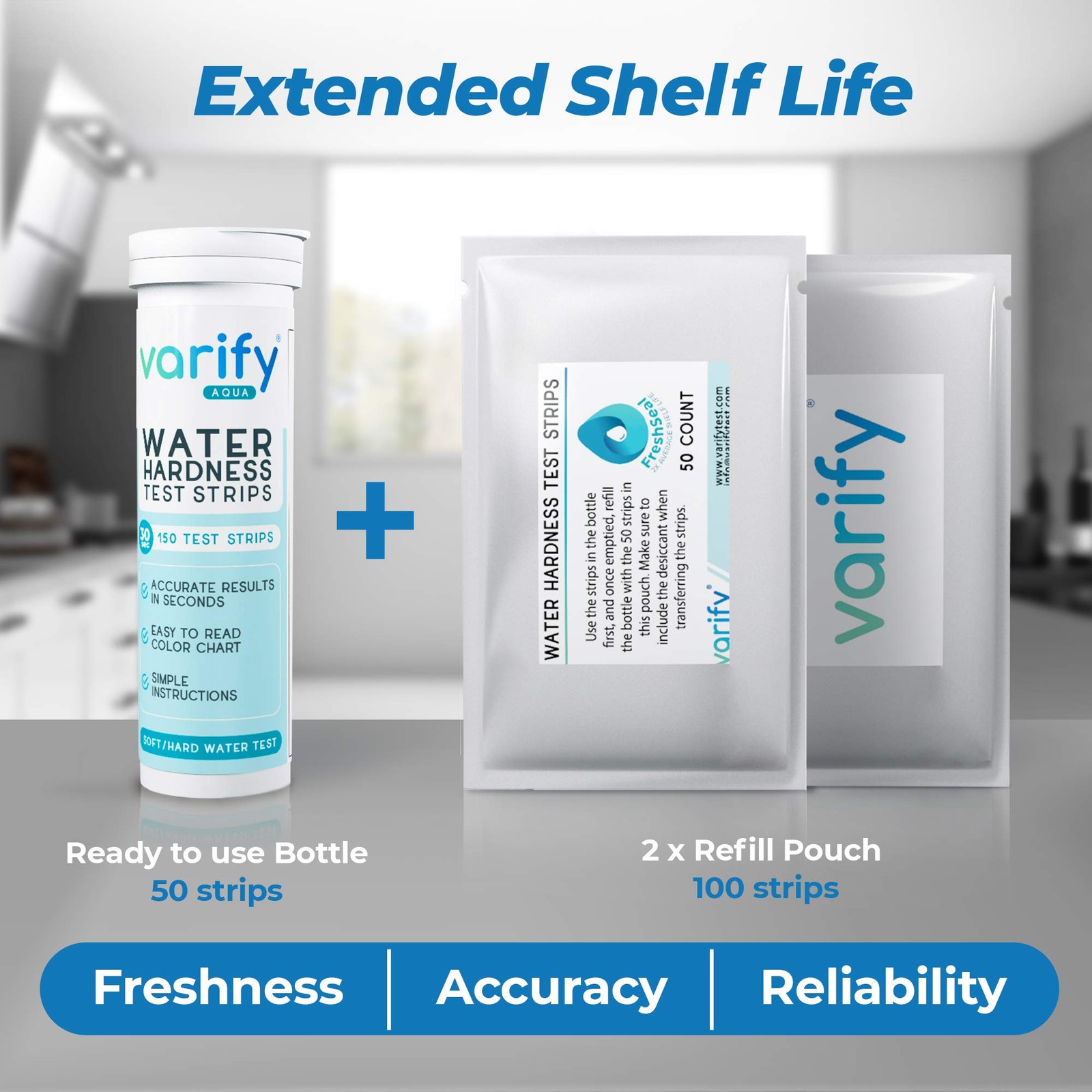 Varify Water Hardness Test Kit - Water Testing Kit for Home, Drinking, Well,