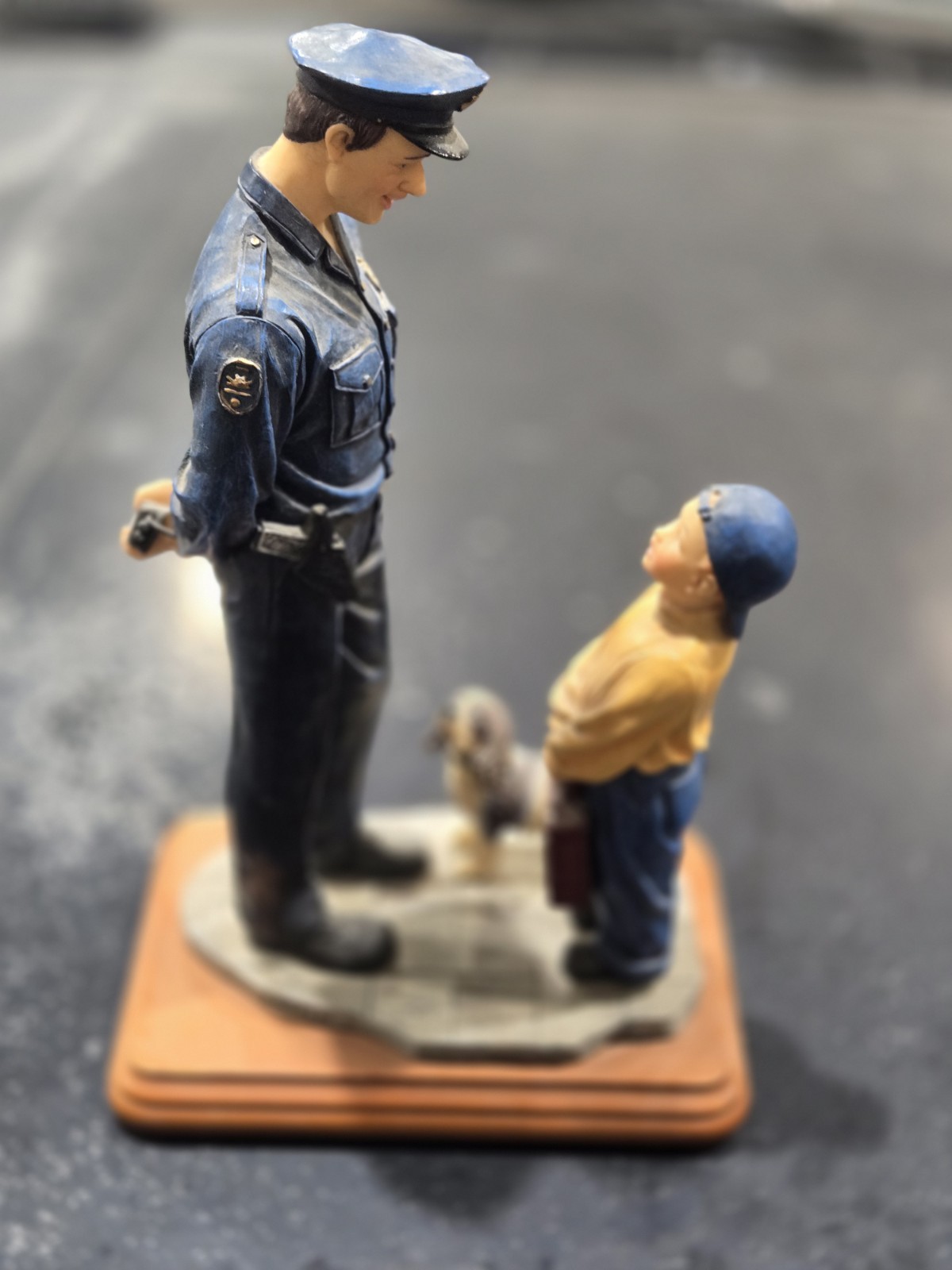 Blue Hats Of Bravery I Want To Be Like You Police Officer Figurine With Child