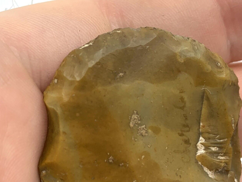 Authentic Scraper Flake Circular Stone Tool Neolithic European Origin
