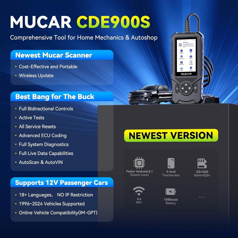 Professional Car Scanner Tool OBD2 Full Diagnostics Bidirectional