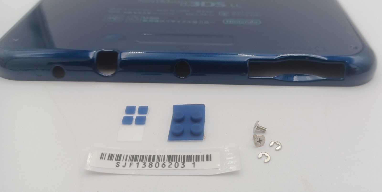 New Nintendo 3ds Xl LL Blue Replacement Shells Front/Rear+Rubbers + Screws+Label