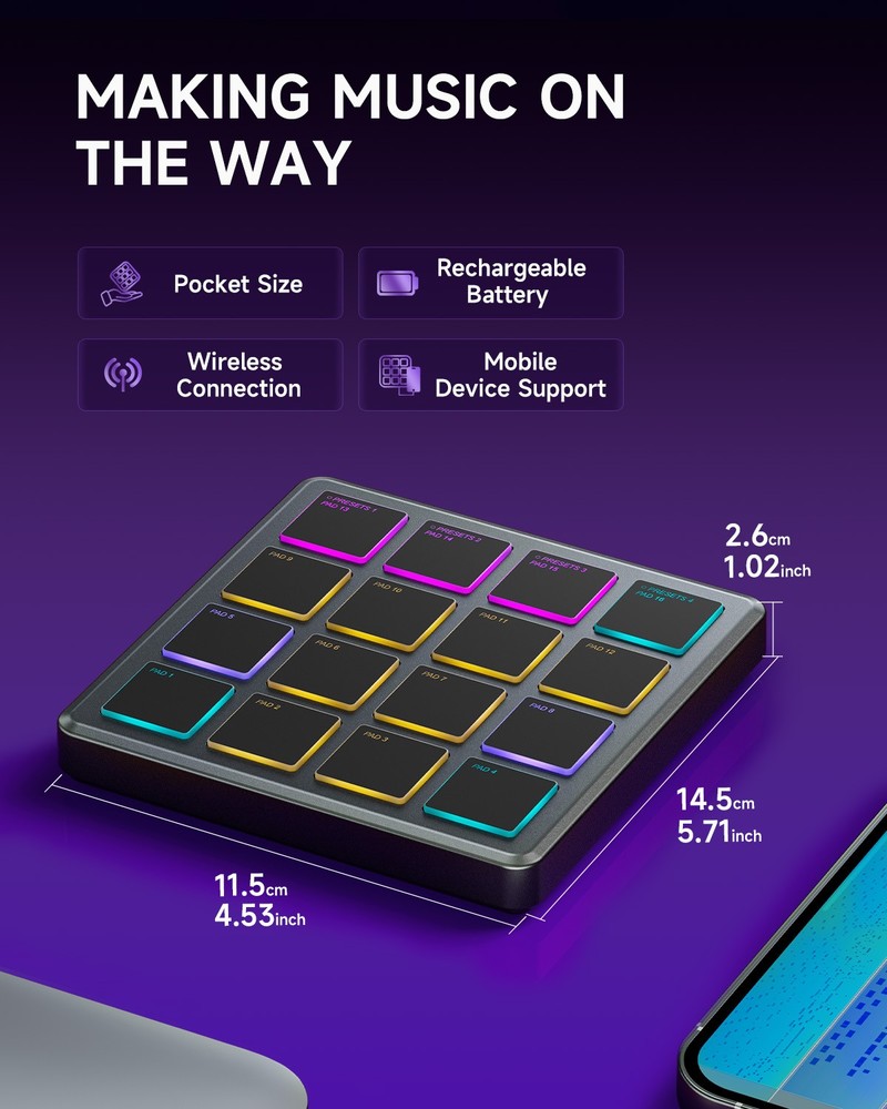 Donner STARRYPAD MINI USB MIDI Controller App Controller With Software | Gray