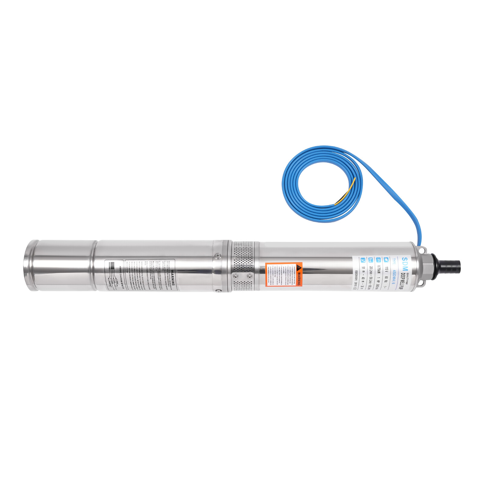 1.0 HP Water Well Pump Stainless Steel Deep Well Submersible Pump 3420RPM 750W!